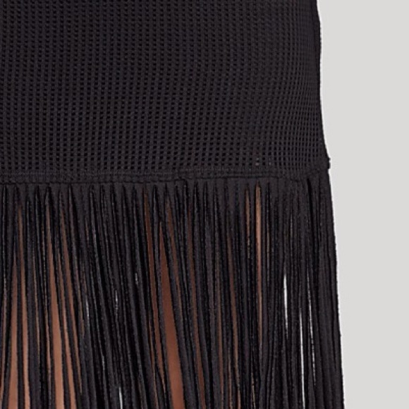 RILLER & FOUNT black fringe mini skirt - Picture 2 of 8